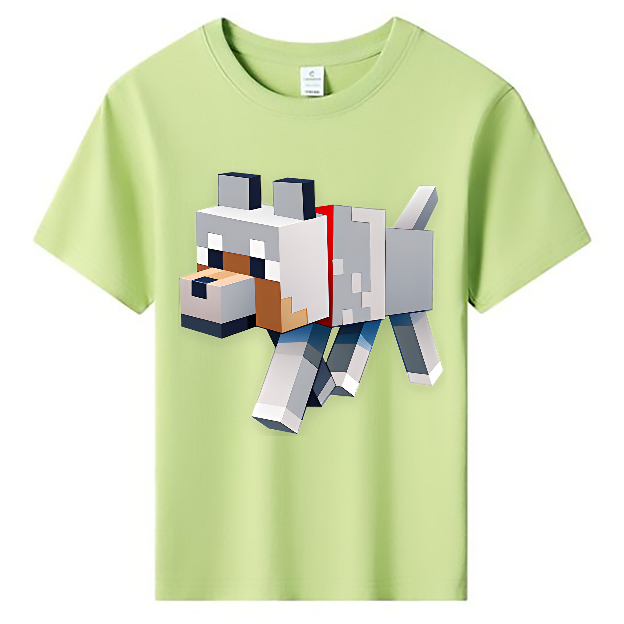 （画像用） マインクラフト ブロックの世界 Minecraft MC Block world 綿100％キッズTシャツ（フロントプリント）